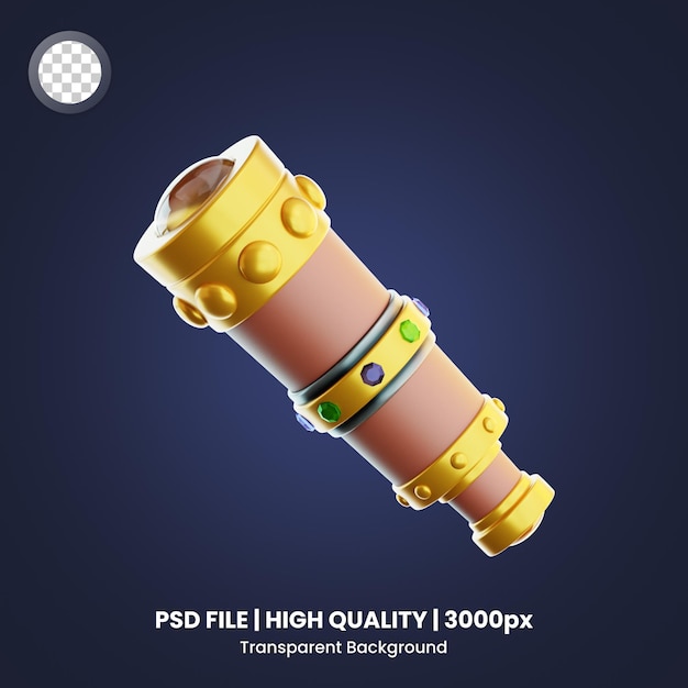 PSD 3d icon spyglass