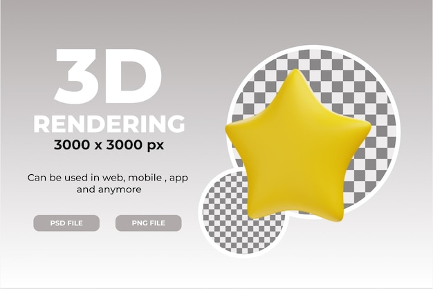PSD 3d значок звезды иллюстрации объект с прозрачным фоном