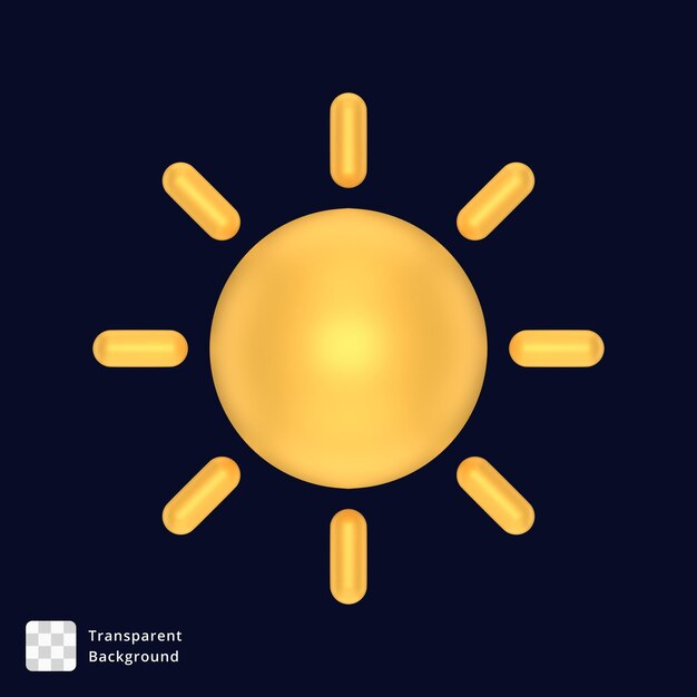 PSD 3d icon of a sun