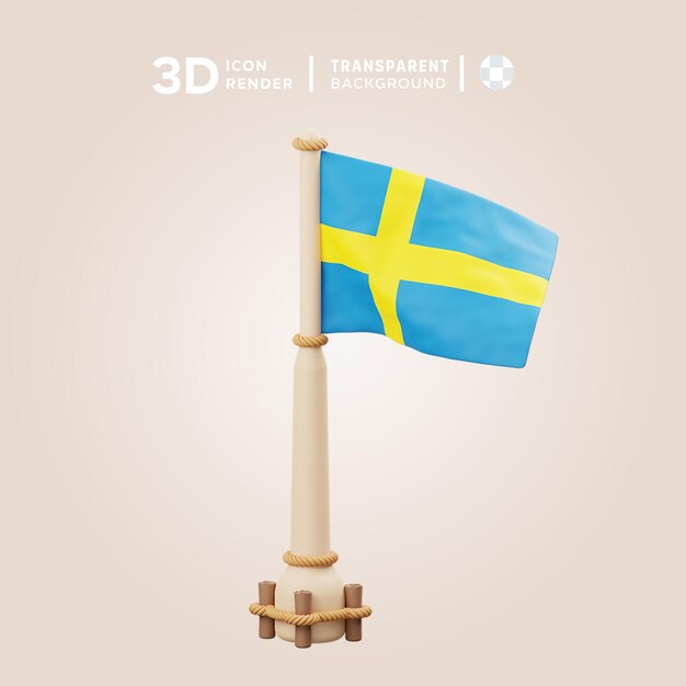 PSD 3d icon sweden ilustration