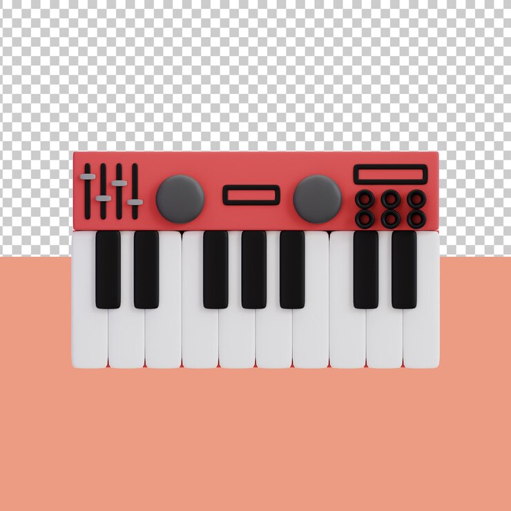 PSD 3d icon synthesizer isolated on the transparent background