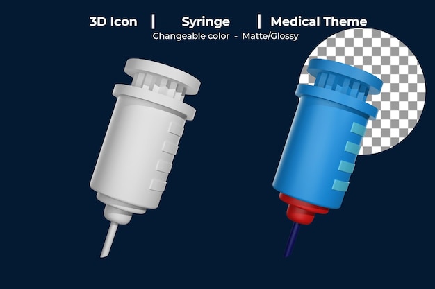 3d icon syringe medical theme