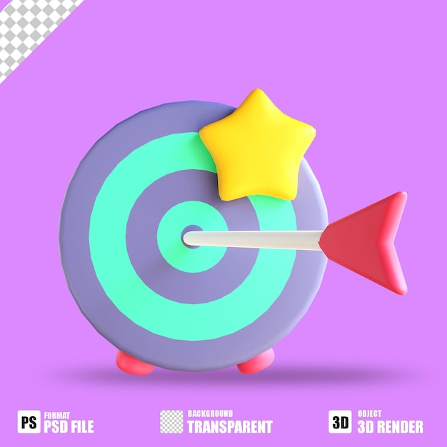 3d icon target 2 for education