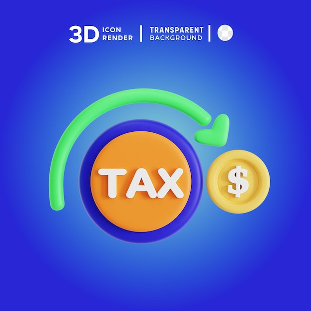 PSD 3d icon tax refund illustration