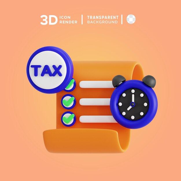 3d icon tax time illustration