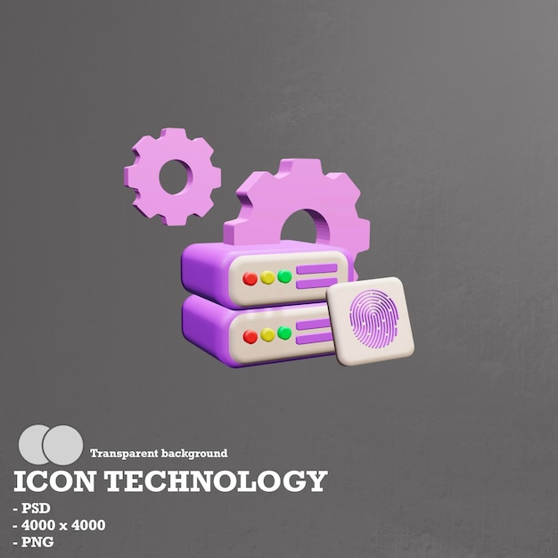 3d icon technology blockchain and artificial intelligence