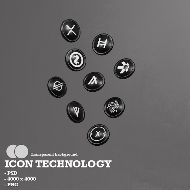 3d icon technology blockchain and artificial intelligence