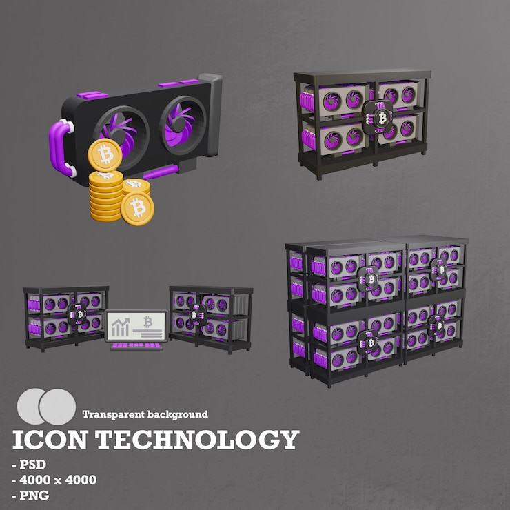 PSD 3d icon technology blockchain and artificial intelligence