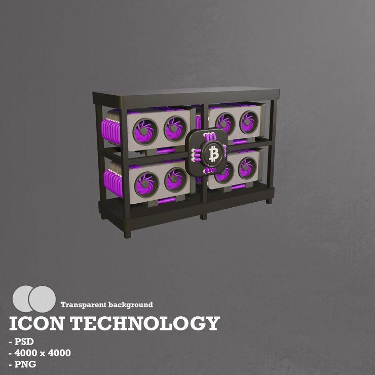 PSD 3d icon technology blockchain and artificial intelligence