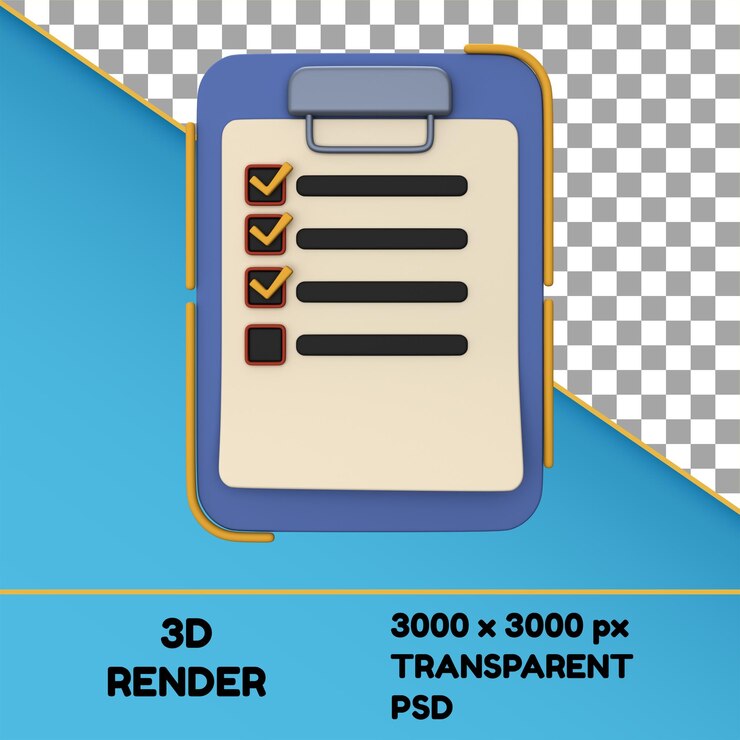 PSD 3d icon to do list object