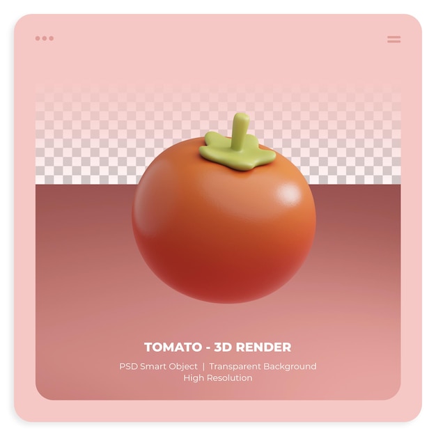 PSD 3d icon tomato illustration transparent background isolated