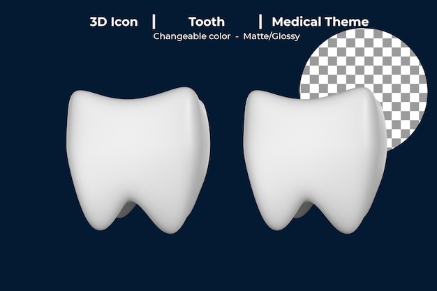 Icona 3d tema medico del dente