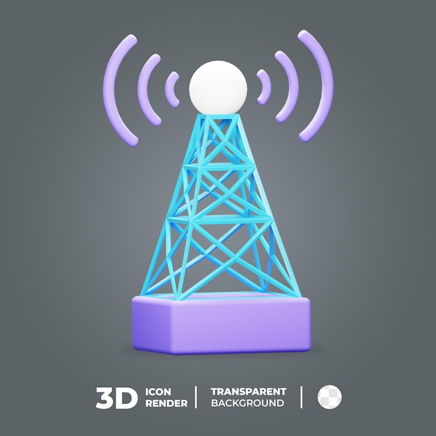 PSD Сигнал башни 3d icon