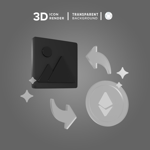 PSD 3d icon trade nft illustration