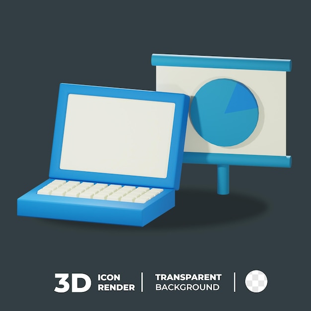 PSD 3d icon training cyfrowa prezentacja