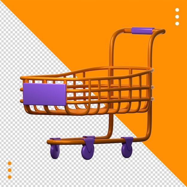 3d icon trolley shopping cart object