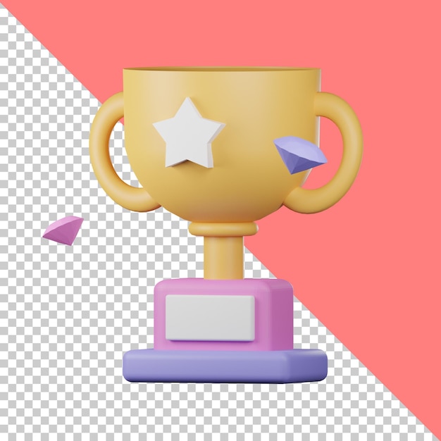 PSD 3d icon trophy isolated on the transparent background