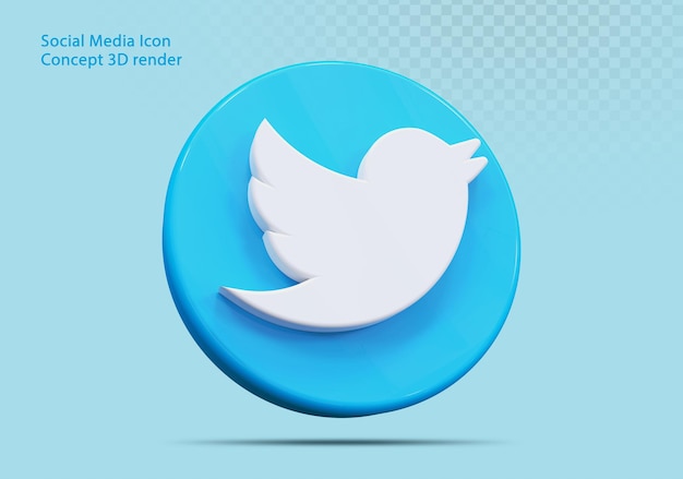 3d Icon Twitte Social Media