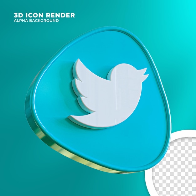 3d значок рендеринга twitter