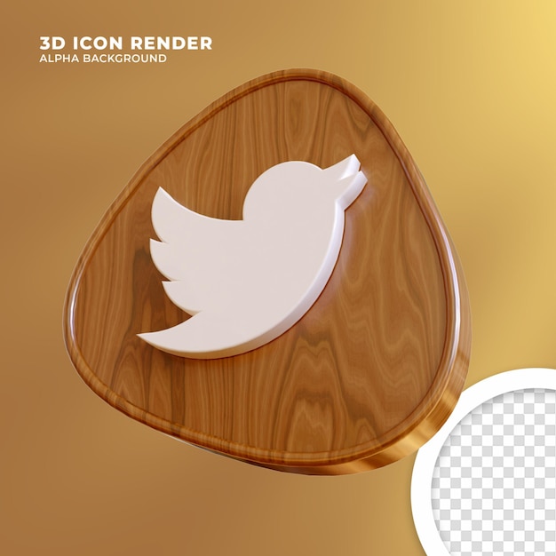 Twitterrendering dell'icona 3d