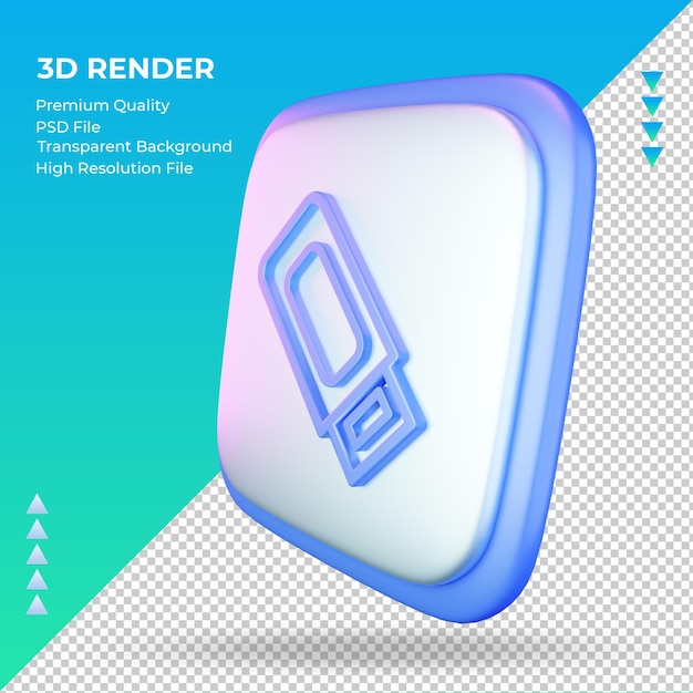 3dアイコン大学マーカーサインレンダリング右側面図