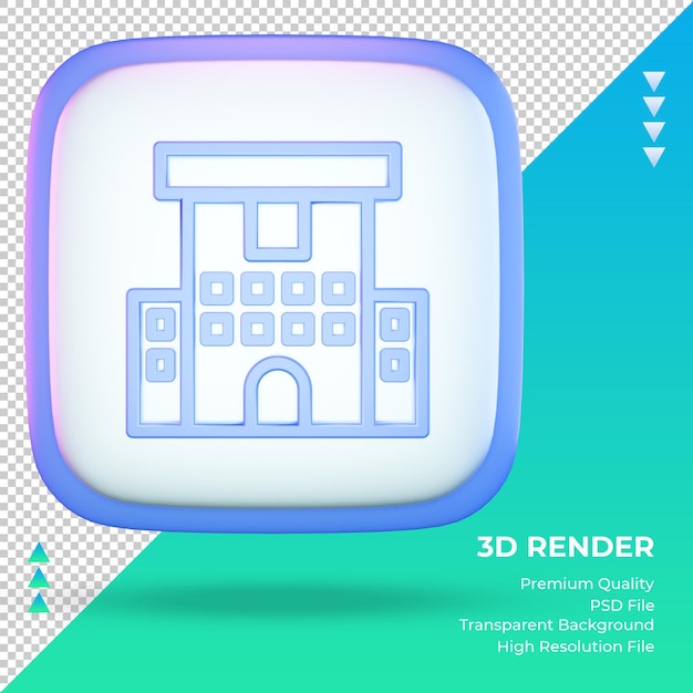 3Dアイコン大学大学サインレンダリング正面図