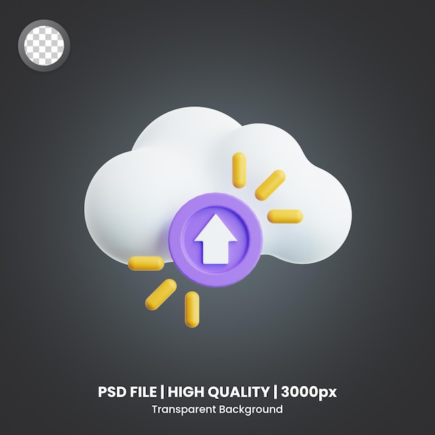 PSD 3d icon upload to cloud