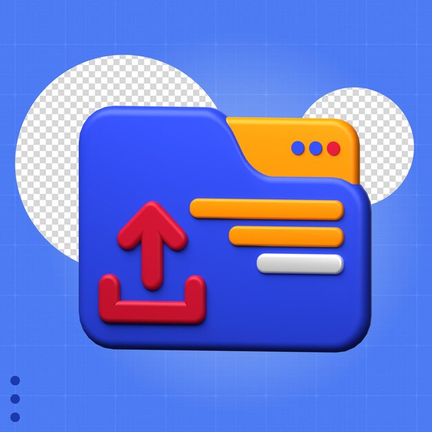 3d icon upload file object