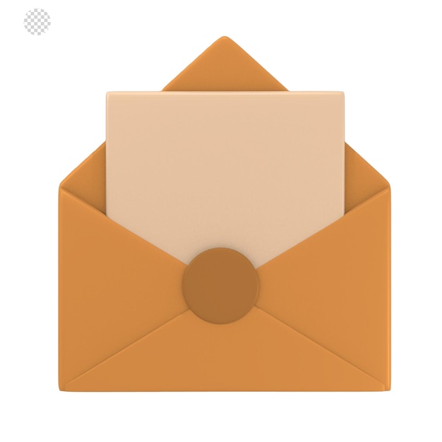3d icon user interface game and IT application contact mail open