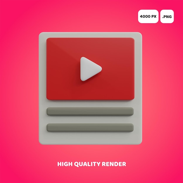 PSD 3d icon video player