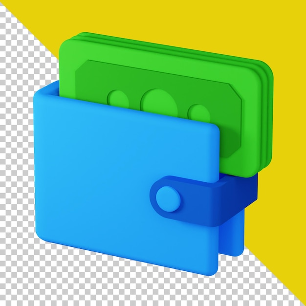 3d icon wallet isolated on the transparent background