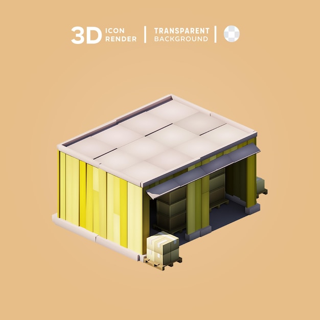 PSD 3d icon warehouse illustration