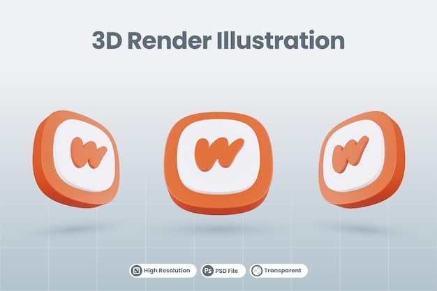 3d icon wattpad social media logo isolated render