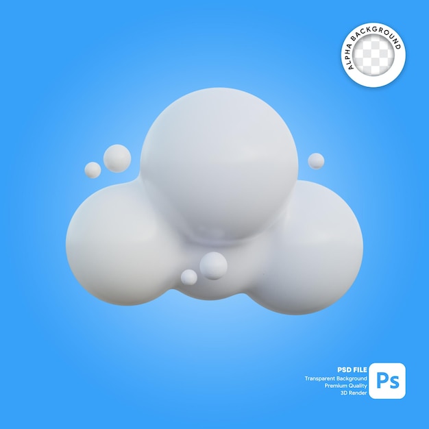 PSD 3d 아이콘 날씨 흐린 하늘