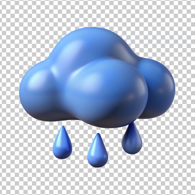 PSD 3d icon for weather conditions with rain