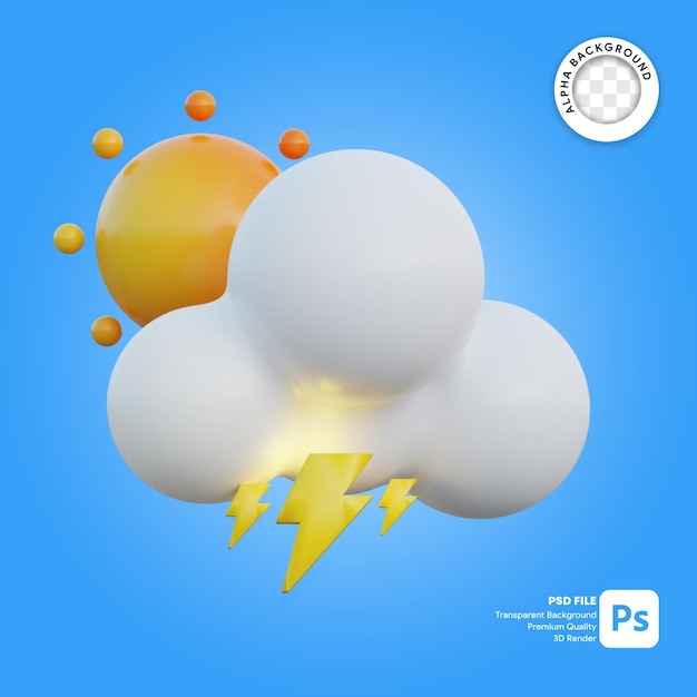 3d icon weather thunderstorm day