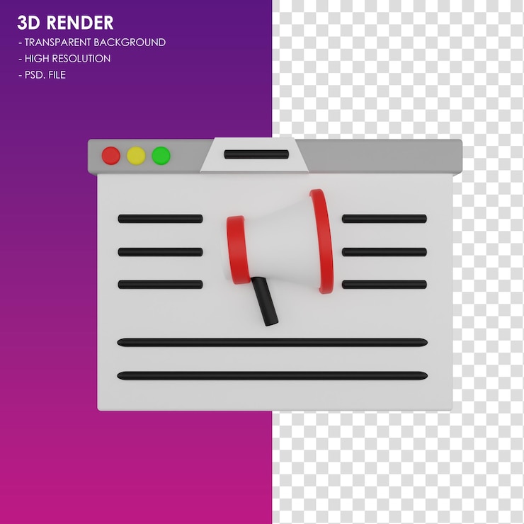 PSD 3d icon web campaign