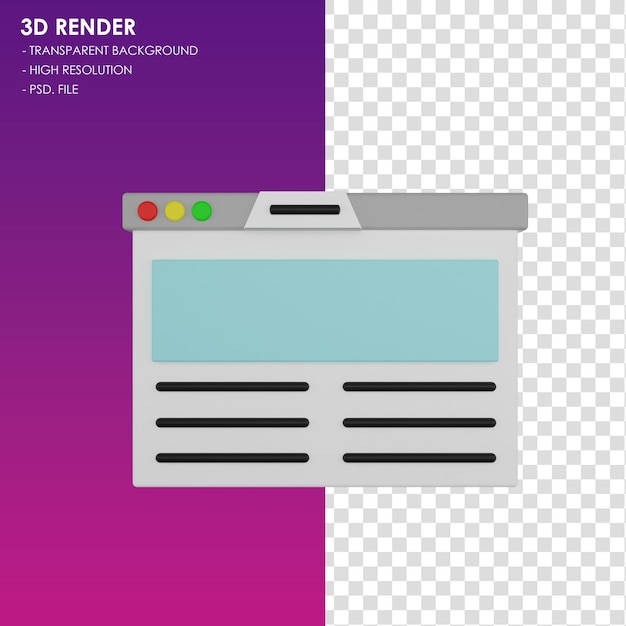 PSD 3d icon web page