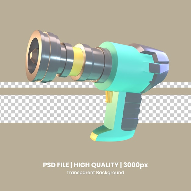 3d icon welding torch rendered isolated on the transparent background