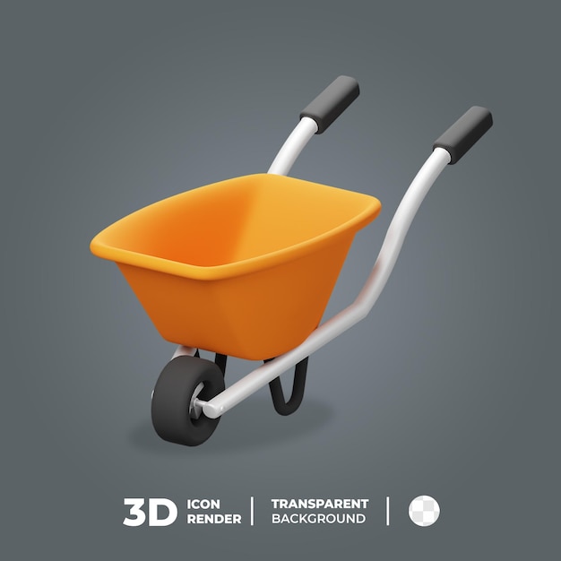 PSD 3d icon wheelbarrow