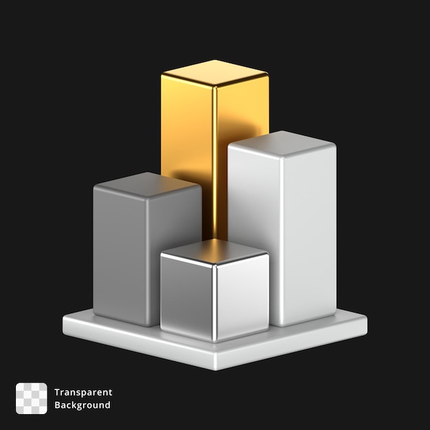 3D-икона белой барочной диаграммы