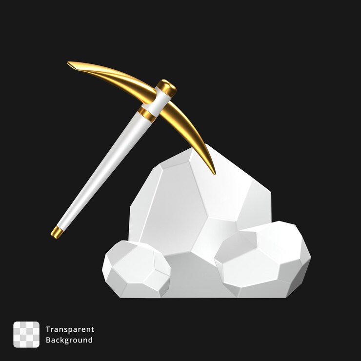 PSD 3d icon of white mining