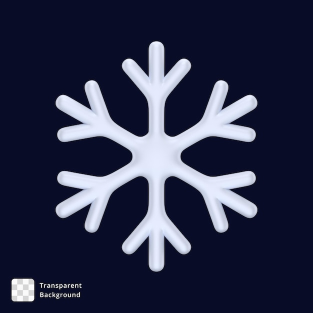 PSD 3d icon of a white snow flake