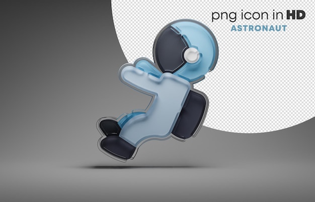 PSD 3d icon with transparent background - astronaut