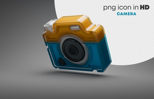 PSD 3d icon with transparent background - camera (left-down)