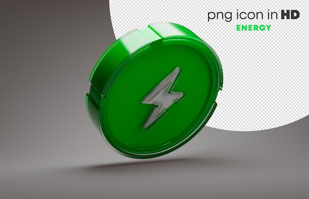 PSD 3d icon with transparent background - energy (right-down)