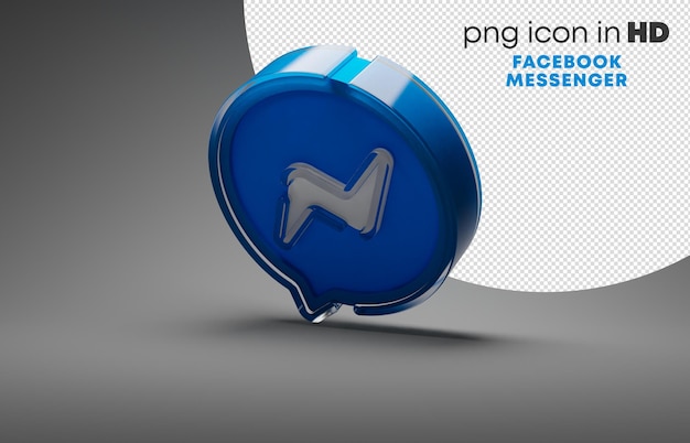 Icona 3d con sfondo trasparente - facebook messenger (a sinistra in basso)