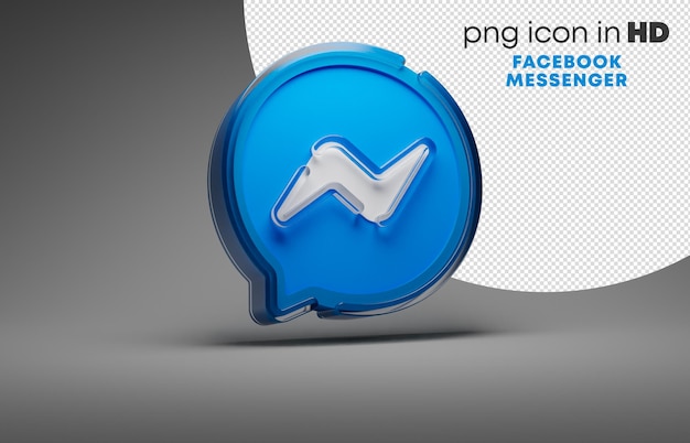 3d icon with transparent background - facebook messenger (right)