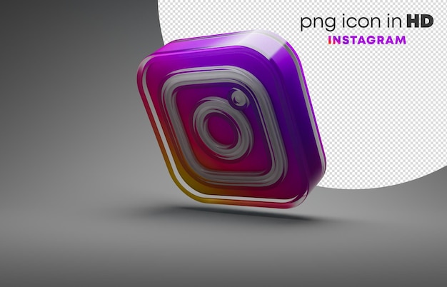 3d icon with transparent background - instagram (left-down)