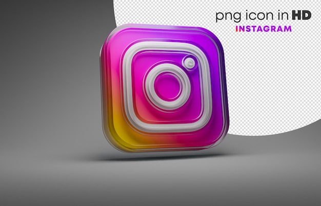 3d icon with transparent background - instagram (right)